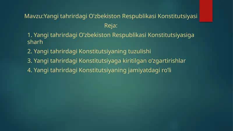 Yangi tahrirdagi Konstitutsiya bo'yicha taqdimot 1