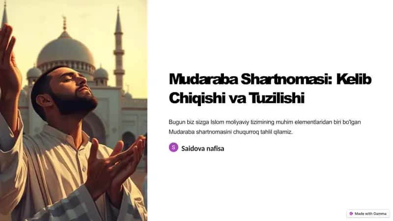 Mudaraba Shartnomasi 1