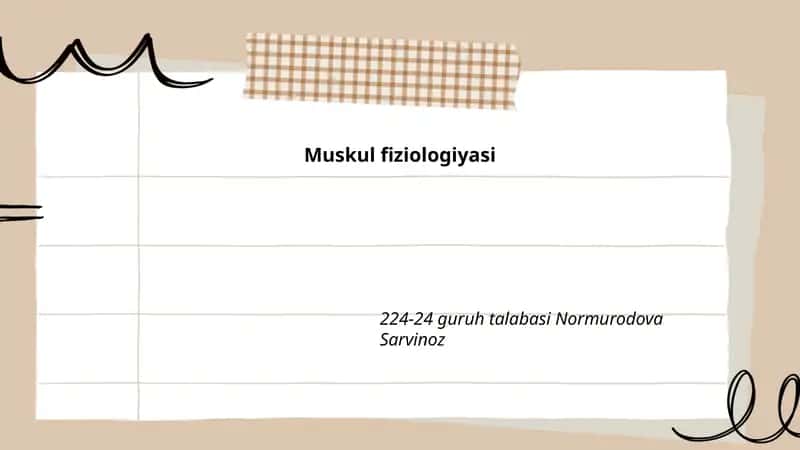 Muskul fiziologiyasi 1