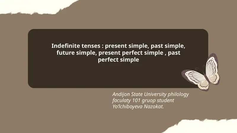 Indefinite Tenses 1