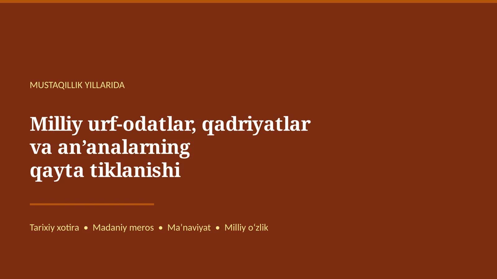 MUSTAQILLIK YILLARIDA 1