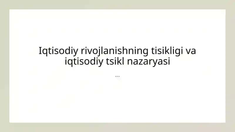 Iqtisodiy tsikllar nazariyasi