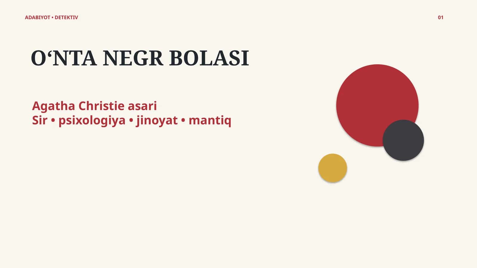 O‘NTA NEGR BOLASI 1