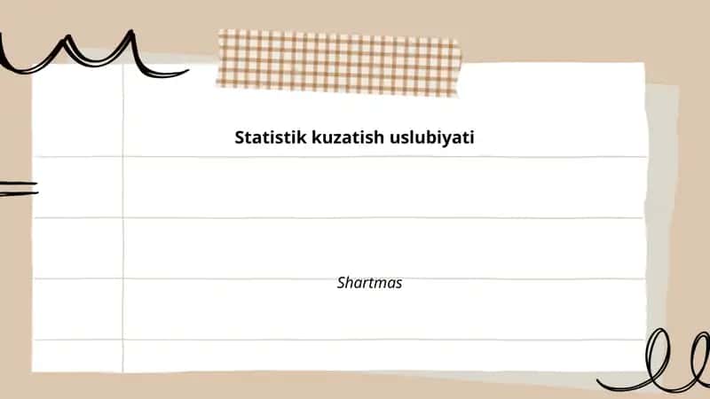 Statistik kuzatish uslubiyati 1