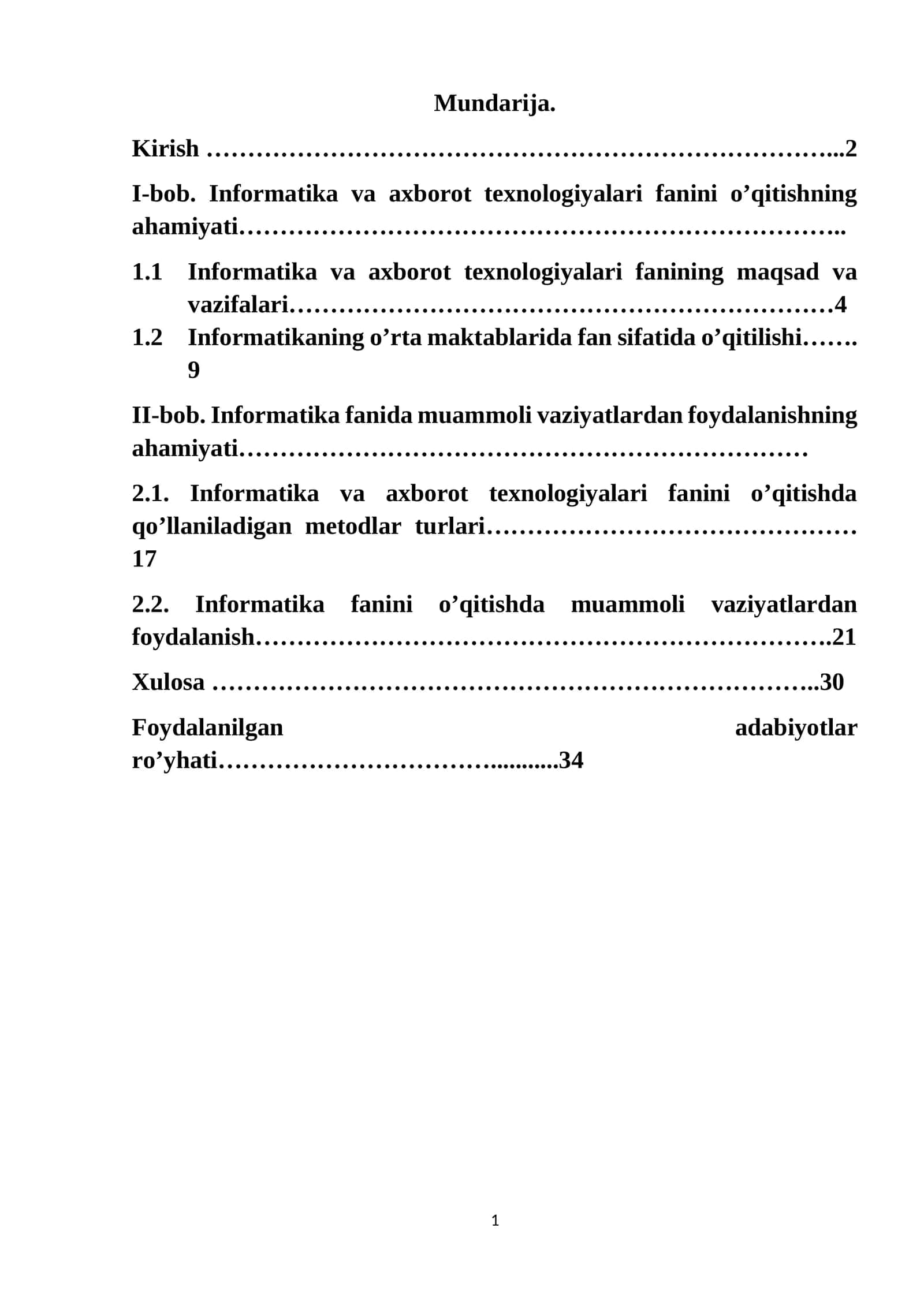 Informatika va axborot texnologiyalari fanini o’qitishning ahamiyati 1