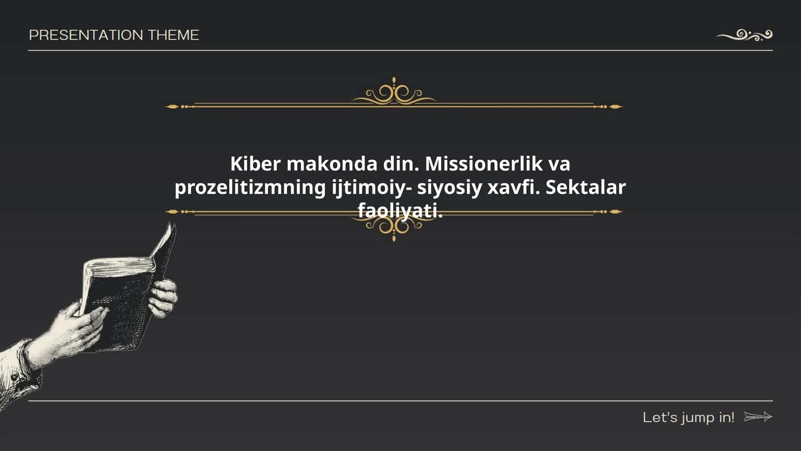 Kiber makonda din. Missionerlik va prozelitizmning ijtimoiy siyosiy xavfi 1
