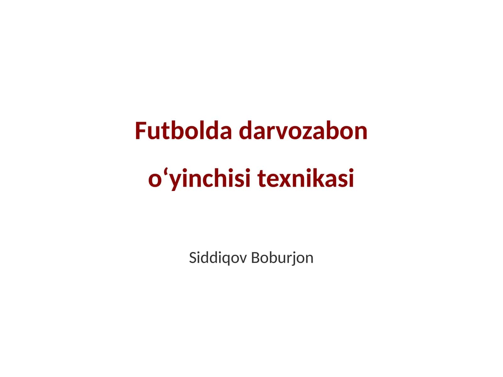 Futbolda darvozabon oʻyinchisi texnikasi 1