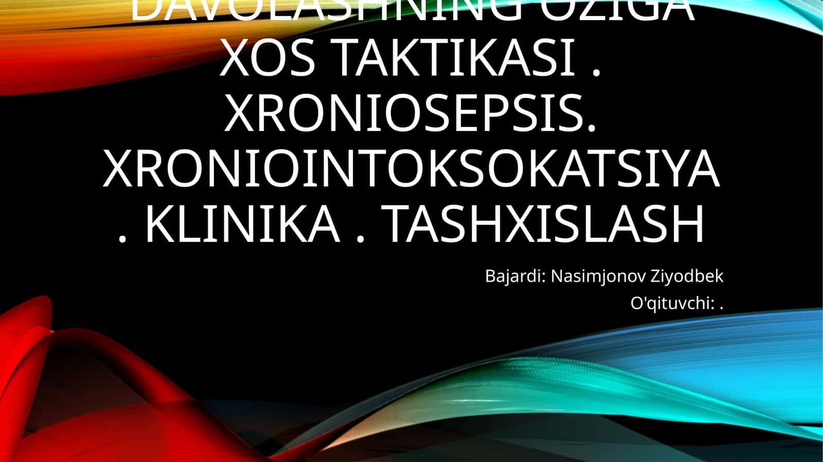 Yondosh kasalliklarida surunkali periodontitlarni davolashning oziga xos taktikasi . Xroniosepsis. Xroniointoksokatsiya. Klinika . Tashxislash 1