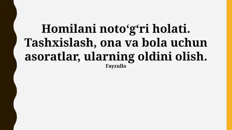 Homilaning noto'g'ri joylashuvi: Diagnostika va Asosiy Turlari 1