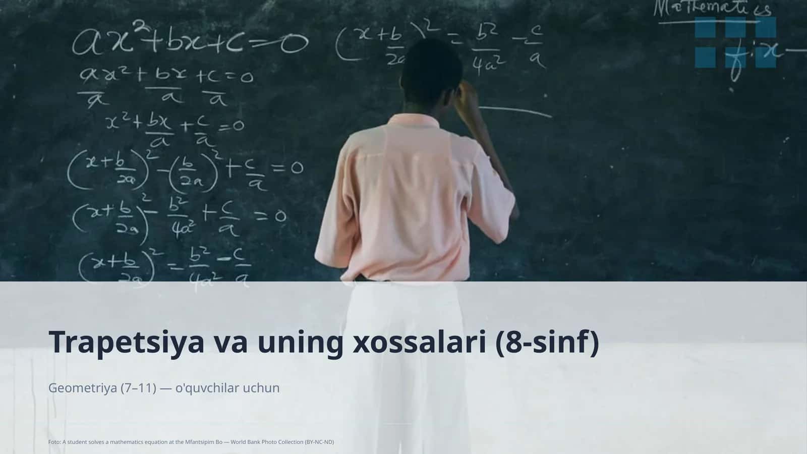 Trapetsiya va uning xossalari (8-sinf) 1
