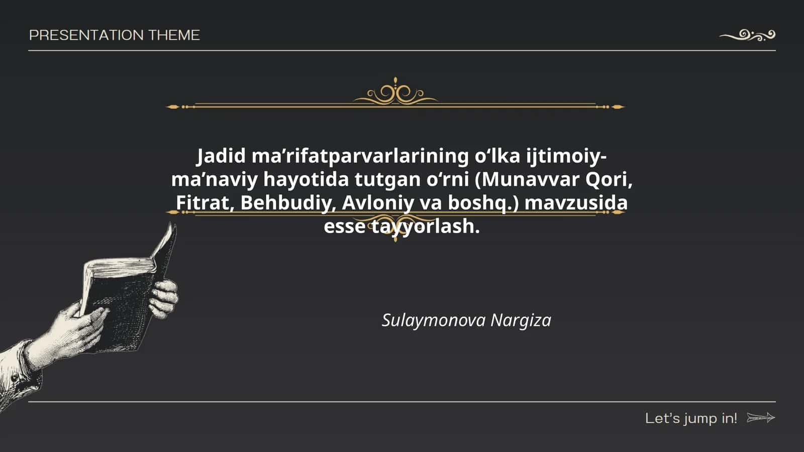 Jadid ma’rifatparvarlarining o‘lka ijtimoiy-ma’naviy hayotida tutgan o‘rni (Munavvar Qori, Fitrat, Behbudiy, Avloniy va boshq.) 1