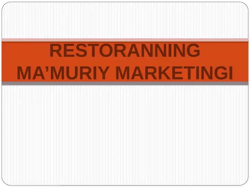 RESTORANNING MA’MURIY MARKETINGI 1