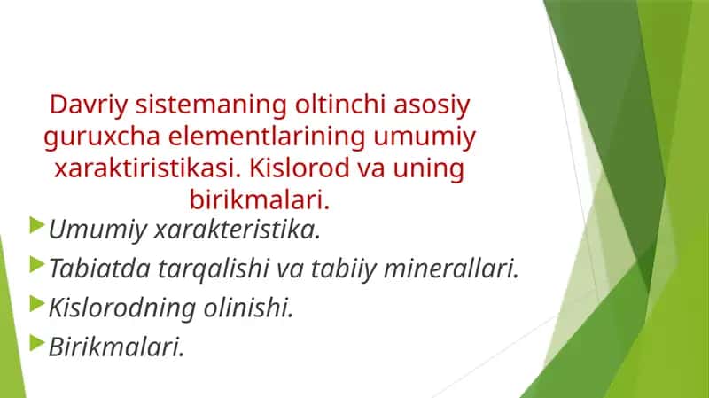 Davriy sistemaning oltinchi asosiy guruxcha elementlari 1
