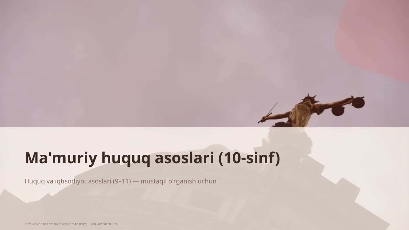 Ma'muriy huquq asoslari (10-sinf) 1