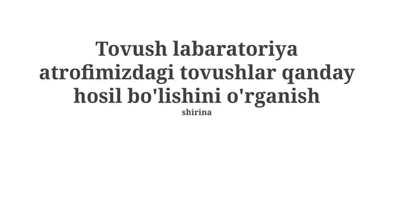 Tovush labaratoriya 1