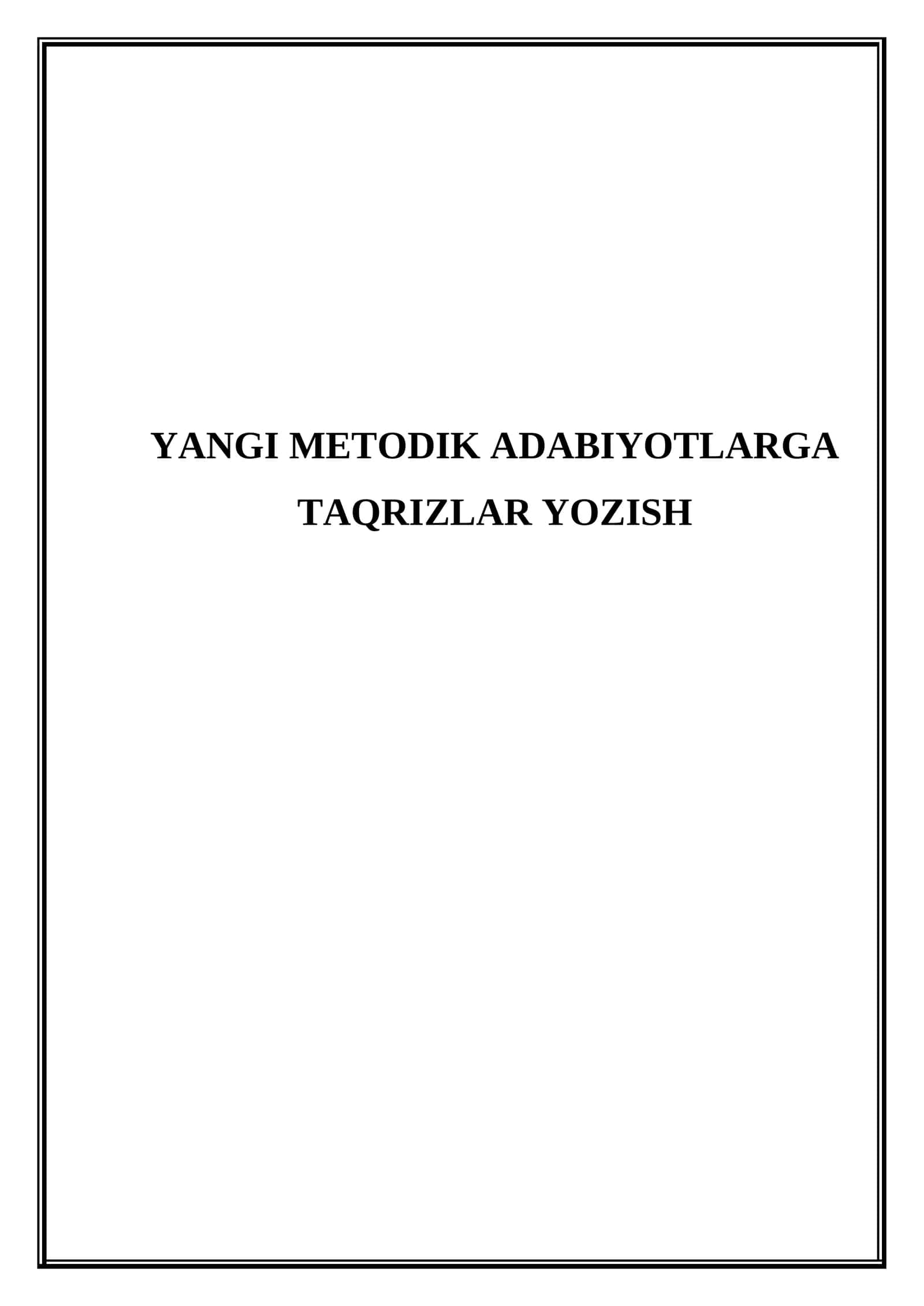 Yangi metodik adabiyotlarga taqrizlar yozish 1
