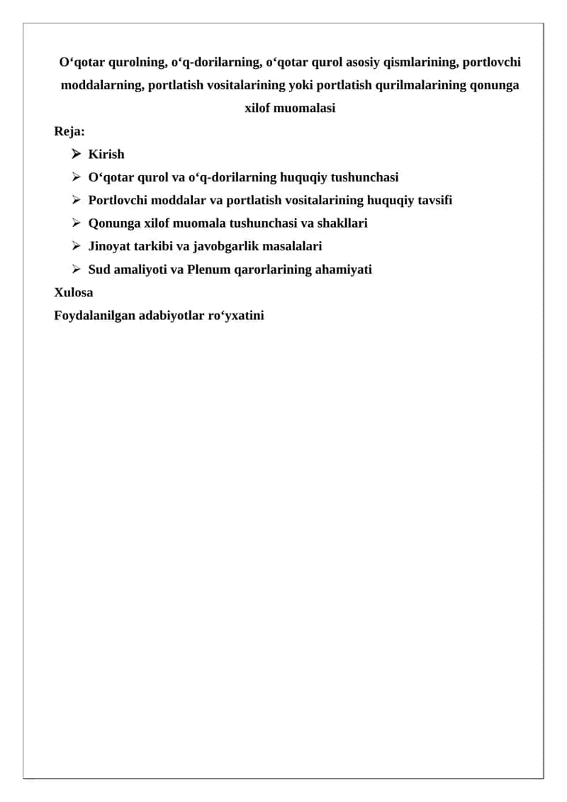 Qonunga xilof muomala tushunchasi 1