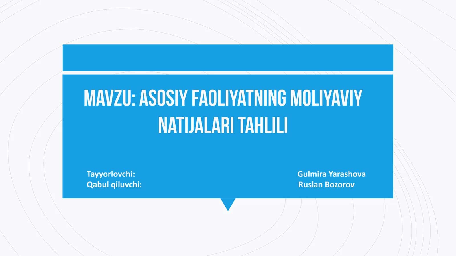 Asosiy faoliyatning moliyaviy natijalari tahlili 1