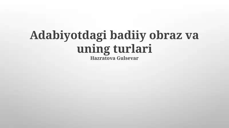 Badiiy Tasvirning Mohiyati 1