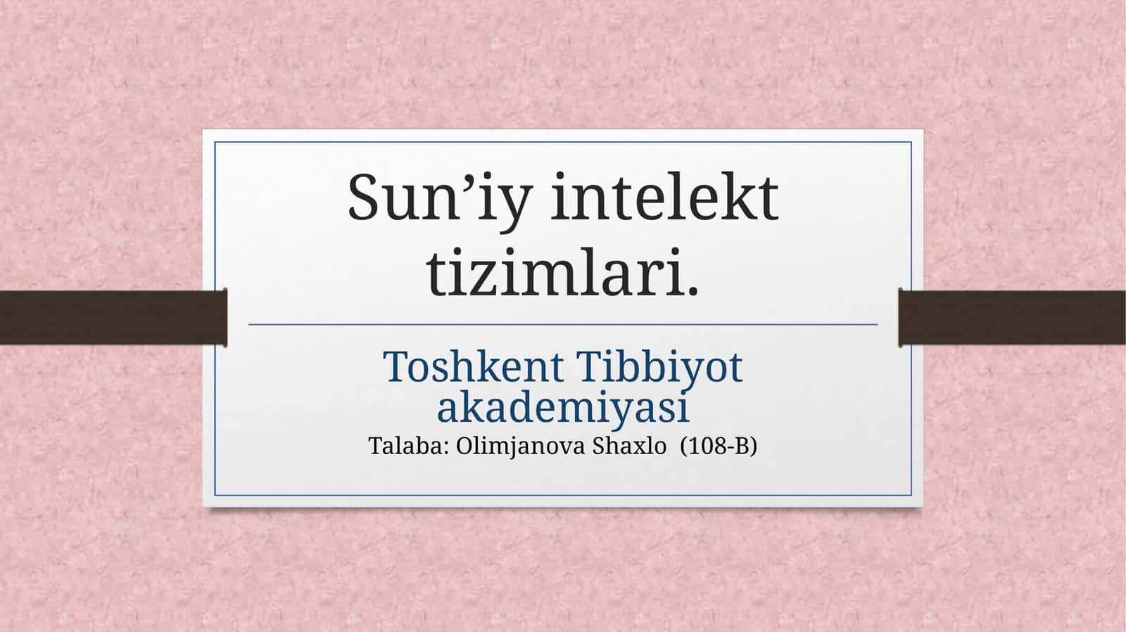 Sun’iy intellekt (Al) nima? 1