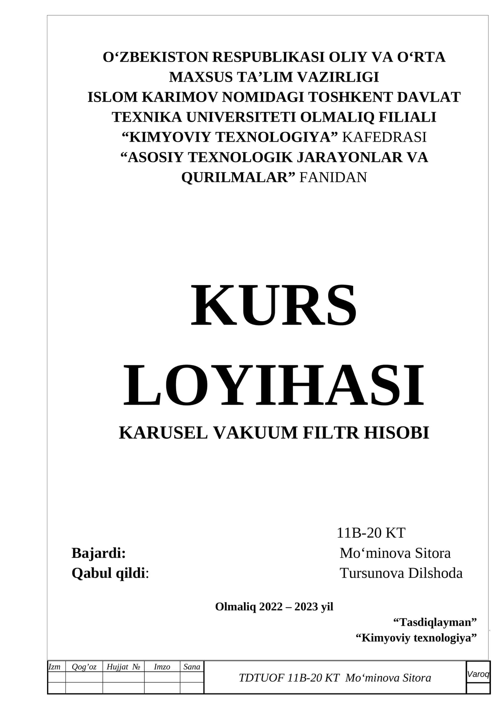 KARUSEL VAKUUM FILTR HISOBI 1