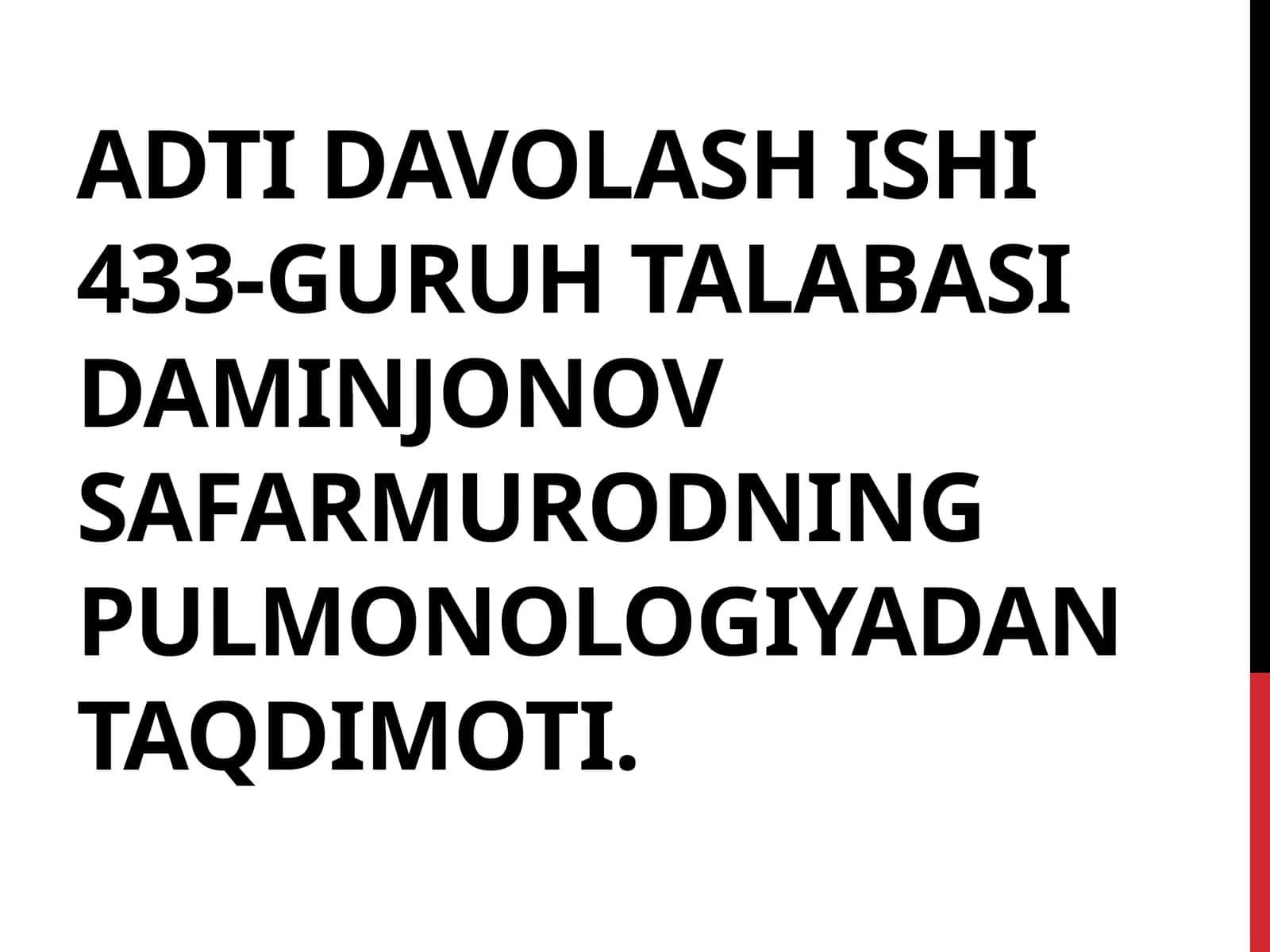 Nafas olish tizimi kasalliklarining klinik ko‘rinishlarini algoritimik yondashuv 1