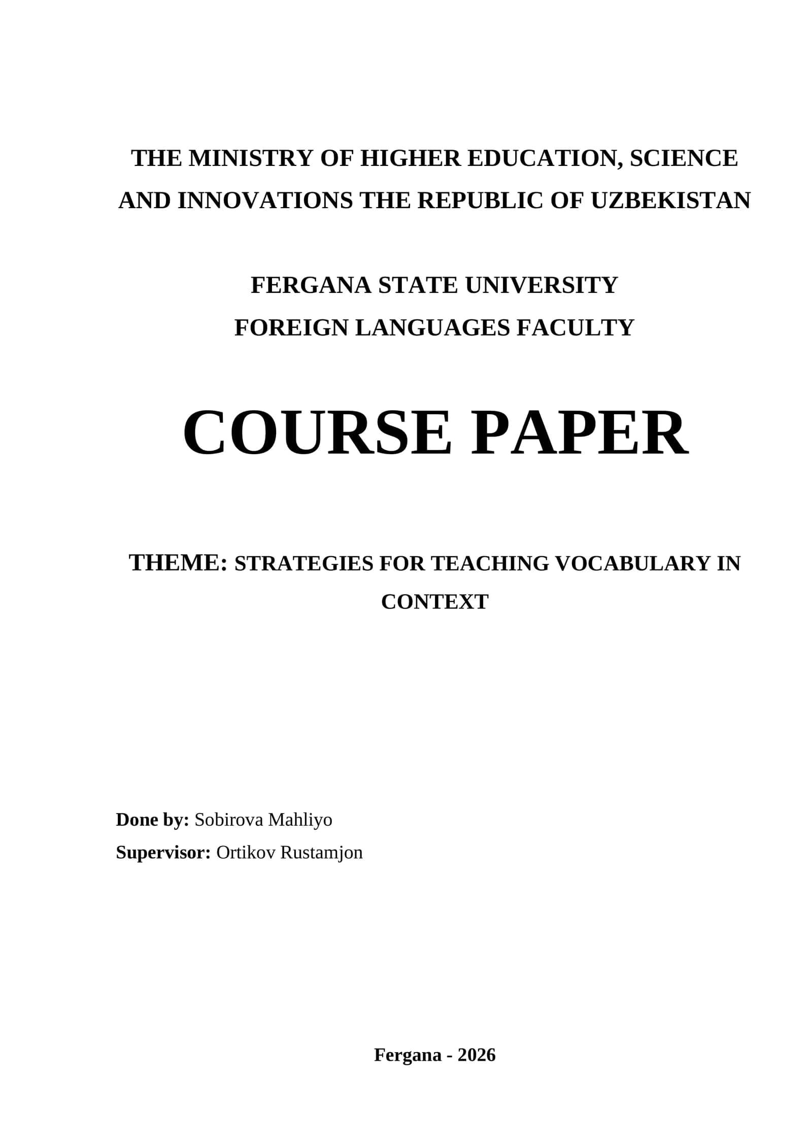 STRATEGIES FOR TEACHING VOCABULARY IN CONTEXT 1