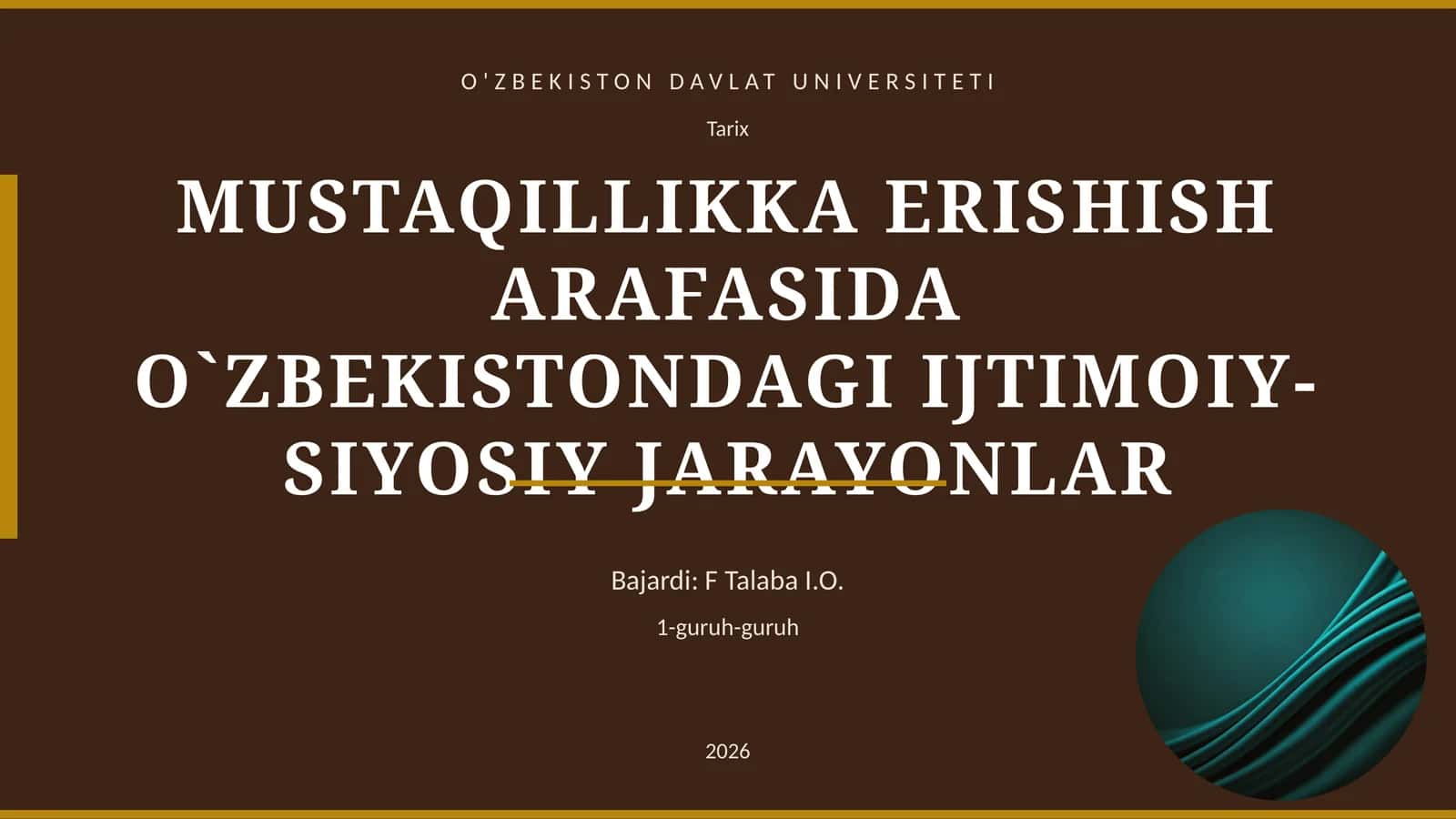 MUSTAQILLIKKA ERISHISH ARAFASIDA O`ZBEKISTONDAGI IJTIMOIY-SIYOSIY JARAYONLAR 1