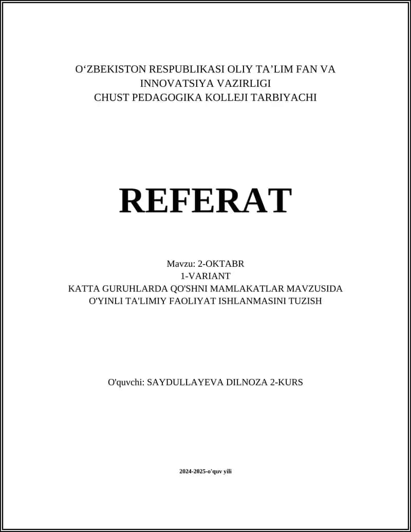 Qo'shni mamlakatlar geografiyasi 1