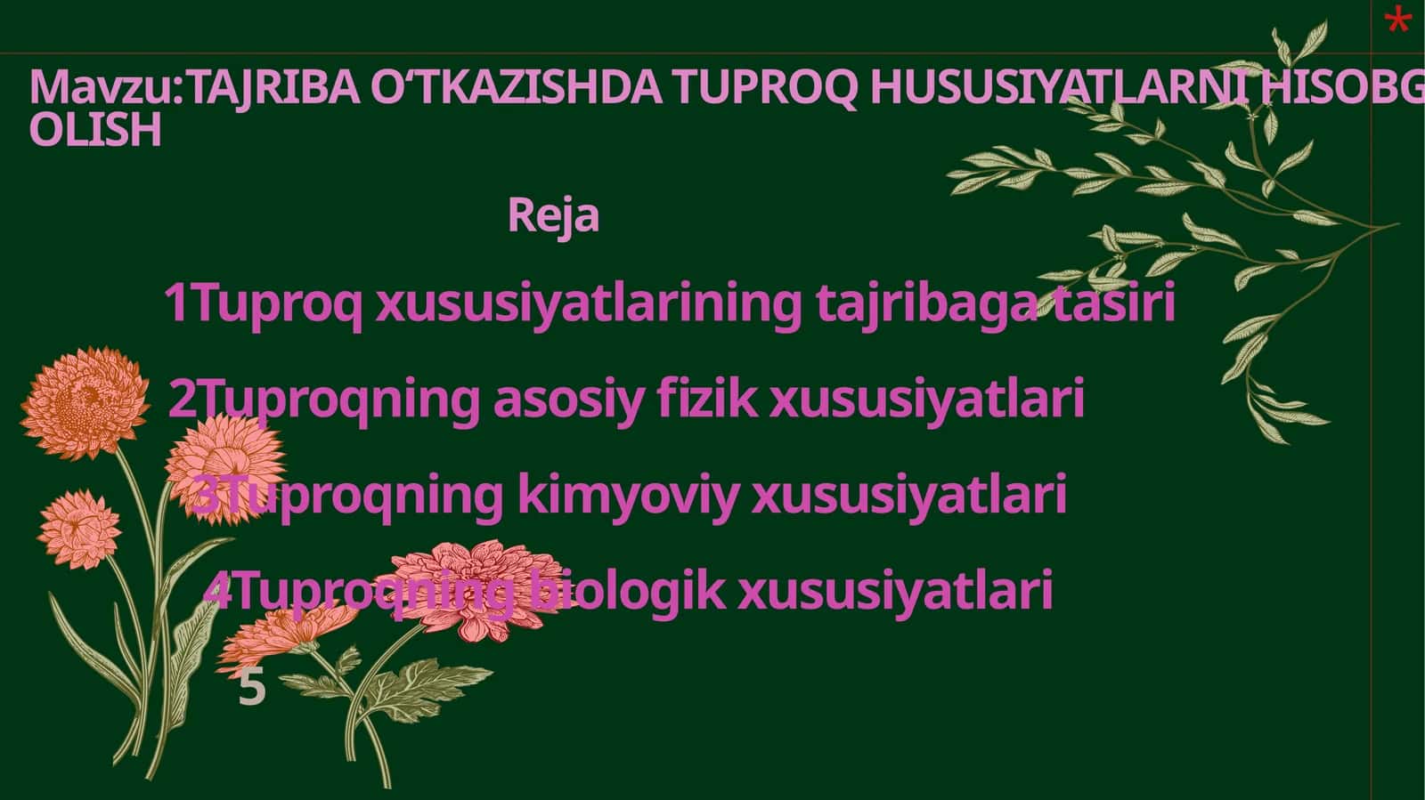 Tuproq xususiyatlari 1