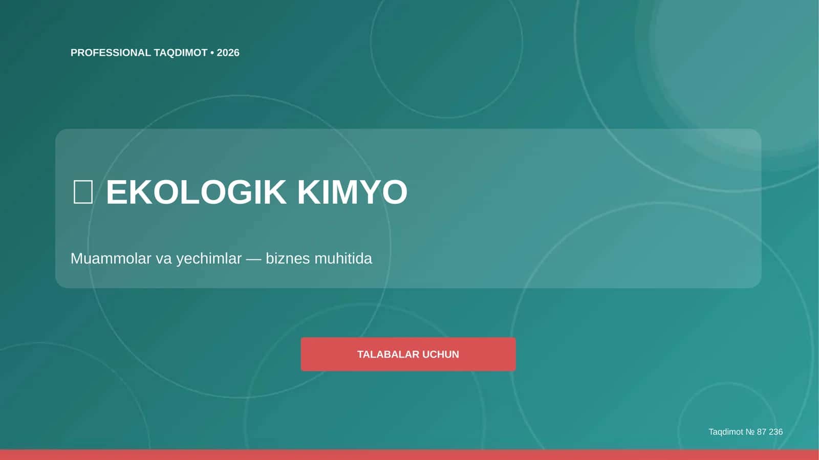 EKOLOGIK KIMYO 1