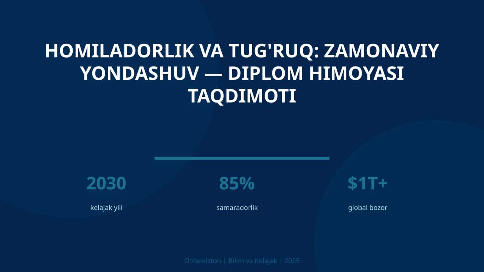 Homiladorlik va tug'ruq: zamonaviy yondashuv — diplom himoyasi taqdimoti 1