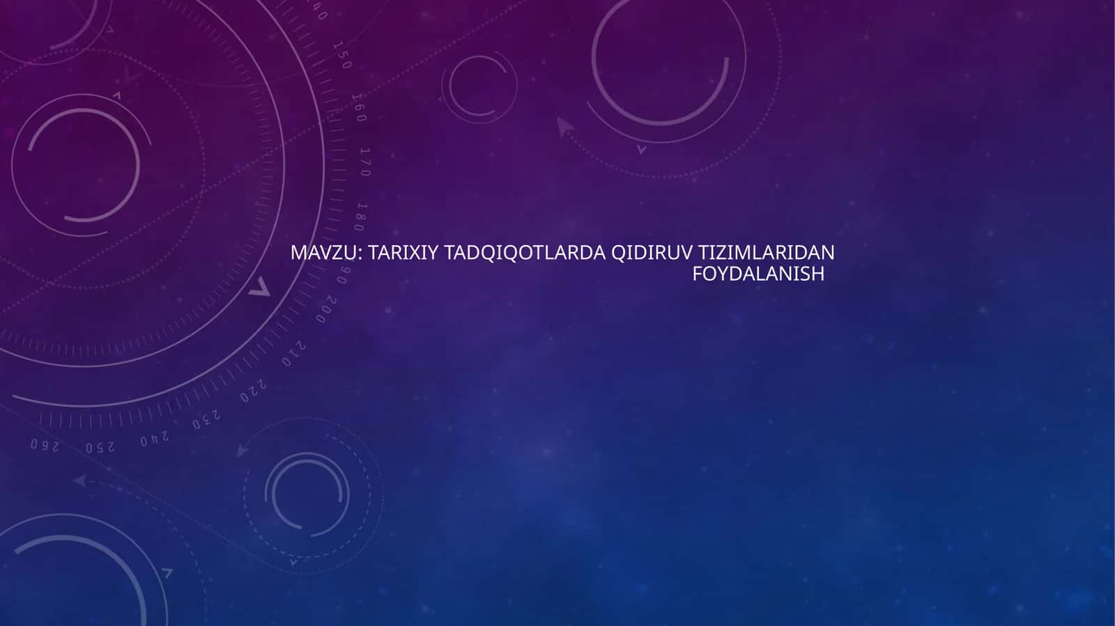 TARIXIY TADQIQOTLARDA QIDIRUV TIZIMLARIDAN FOYDALANISH 1