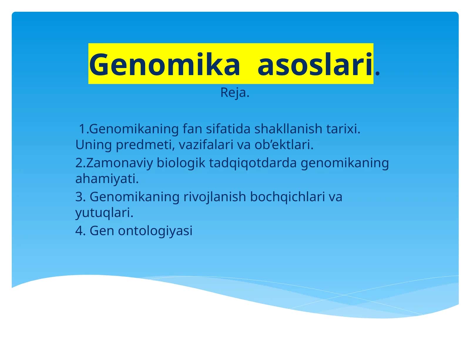 Genomika  asoslari 1