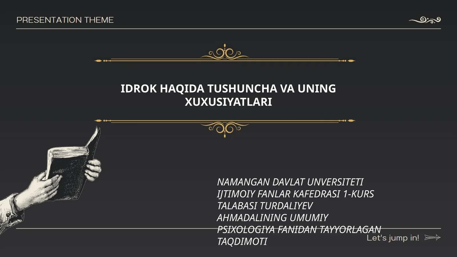 UMUMIY PSIXOLOGIYA FANIDAN TAYYORLAGAN TAQDIMOT 1