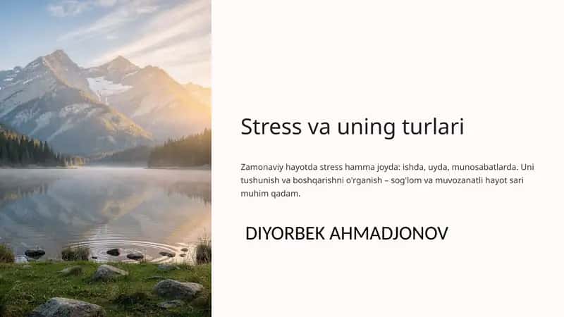 Stress va uning turlari 1