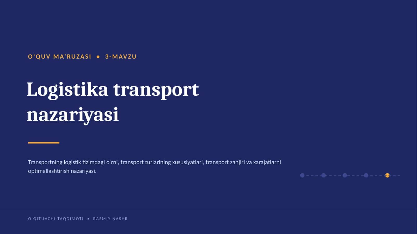 Logistika transport nazariyasi 1