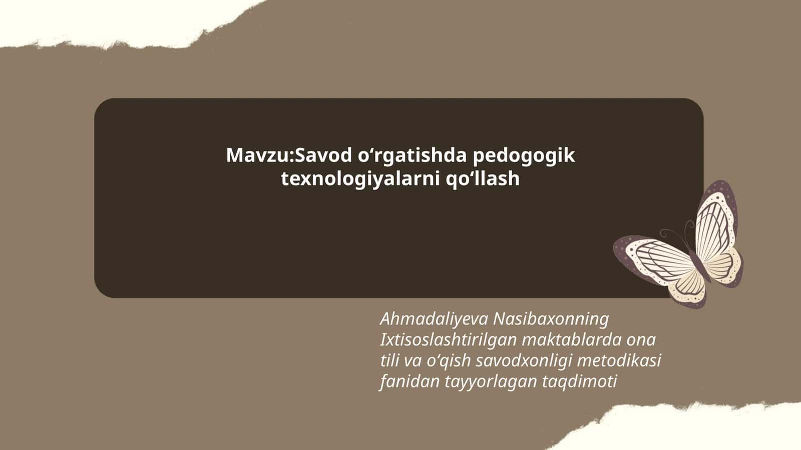 Ixtisoslashtirilgan maktablarda ona tili va oʻqish savodxonligi metodikasi 1