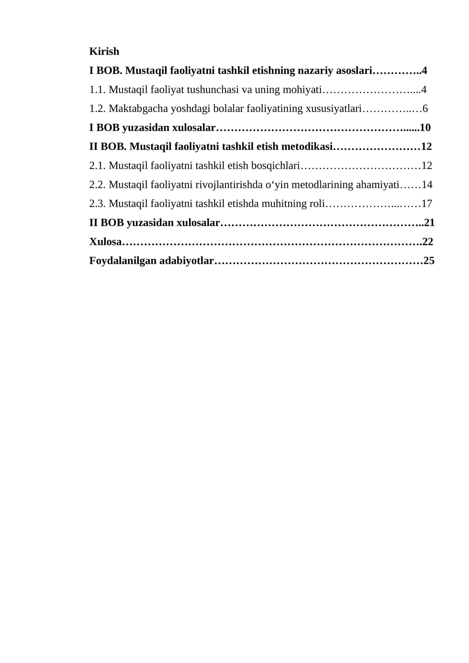 Mustaqil faoliyatni tashkil etishning nazariy asoslari 1