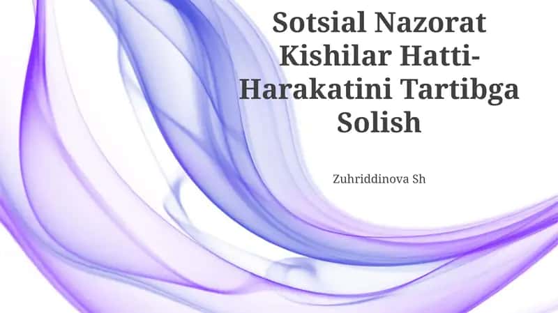 Sotsial Nazorat Kishilar Hatti-Harakatini Tartibga Solish 1