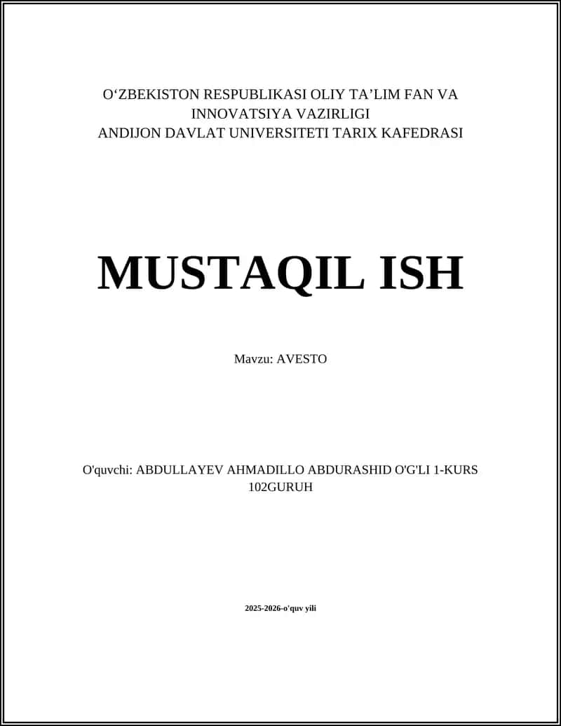 AVESTO 1