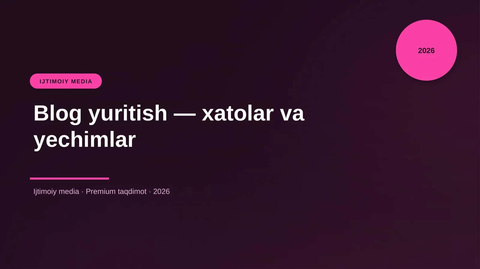 Blog yuritish — xatolar va yechimlar 1