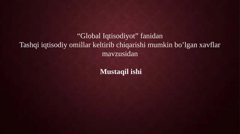 GlobalIqtisodiyot 1
