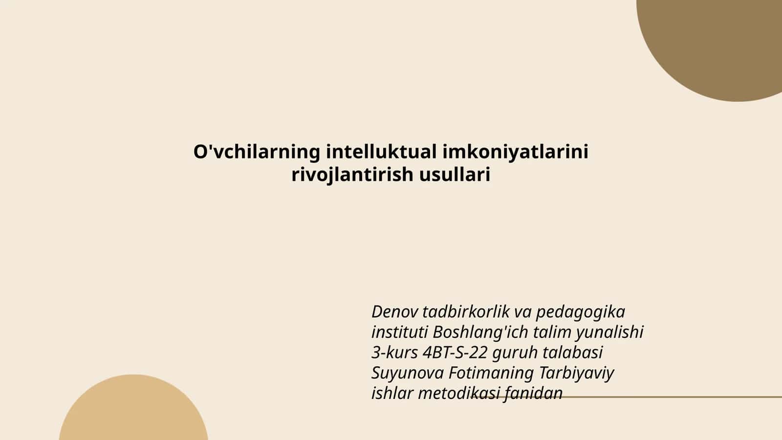 O'vchilarning intelluktual imkoniyatlarini rivojlantirish usullari 1