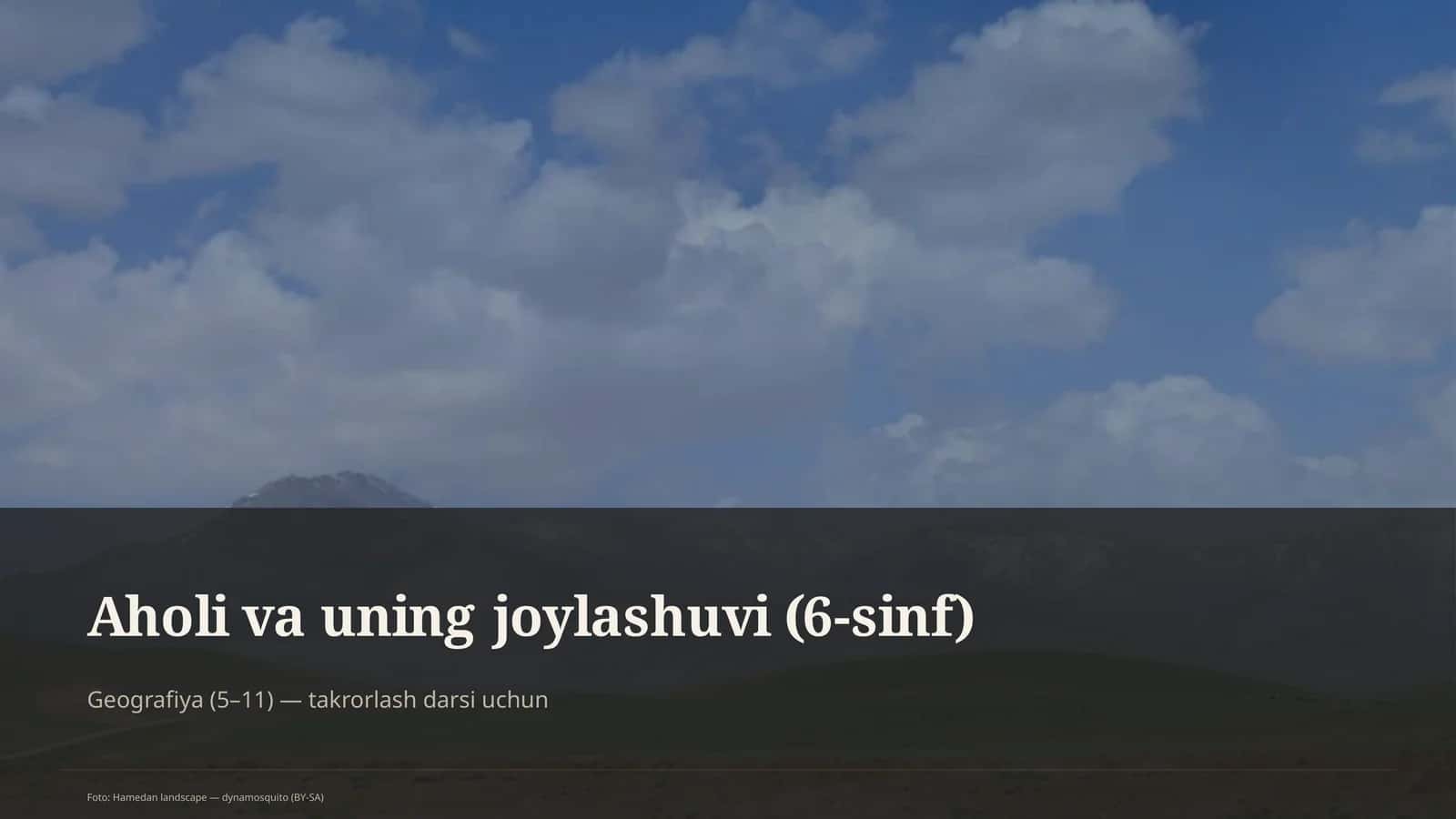 Aholi va uning joylashuvi (6-sinf) 1