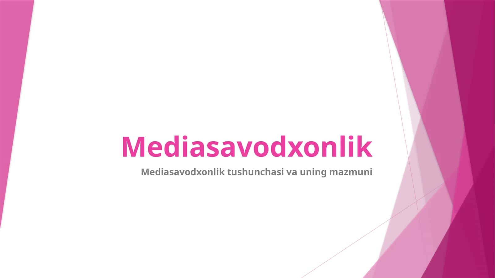 Mediasavodxonlik 1
