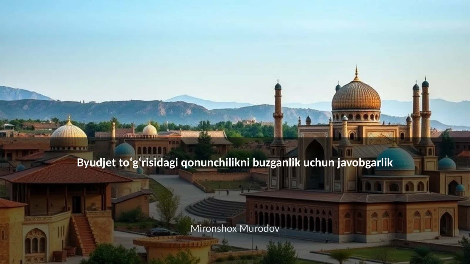 Byudjet toʻgʻrisidagi qonunchilikni buzganlik uchun javobgarlik 1