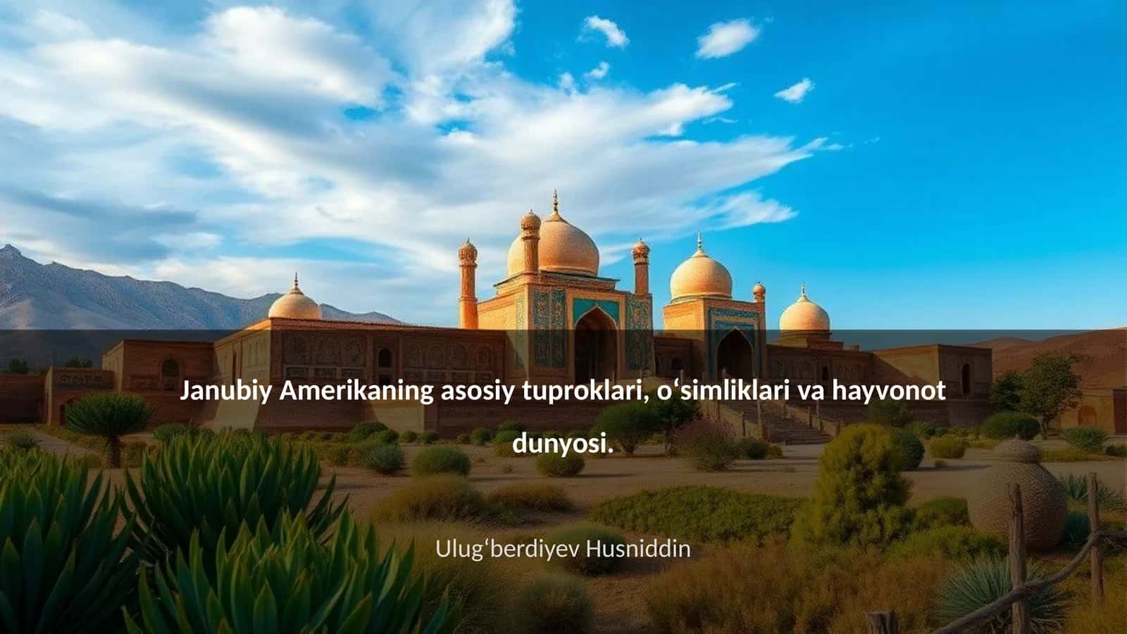 Janubiy Amerikaning asosiy tuproklari, oʻsimliklari va hayvonot dunyosi 1