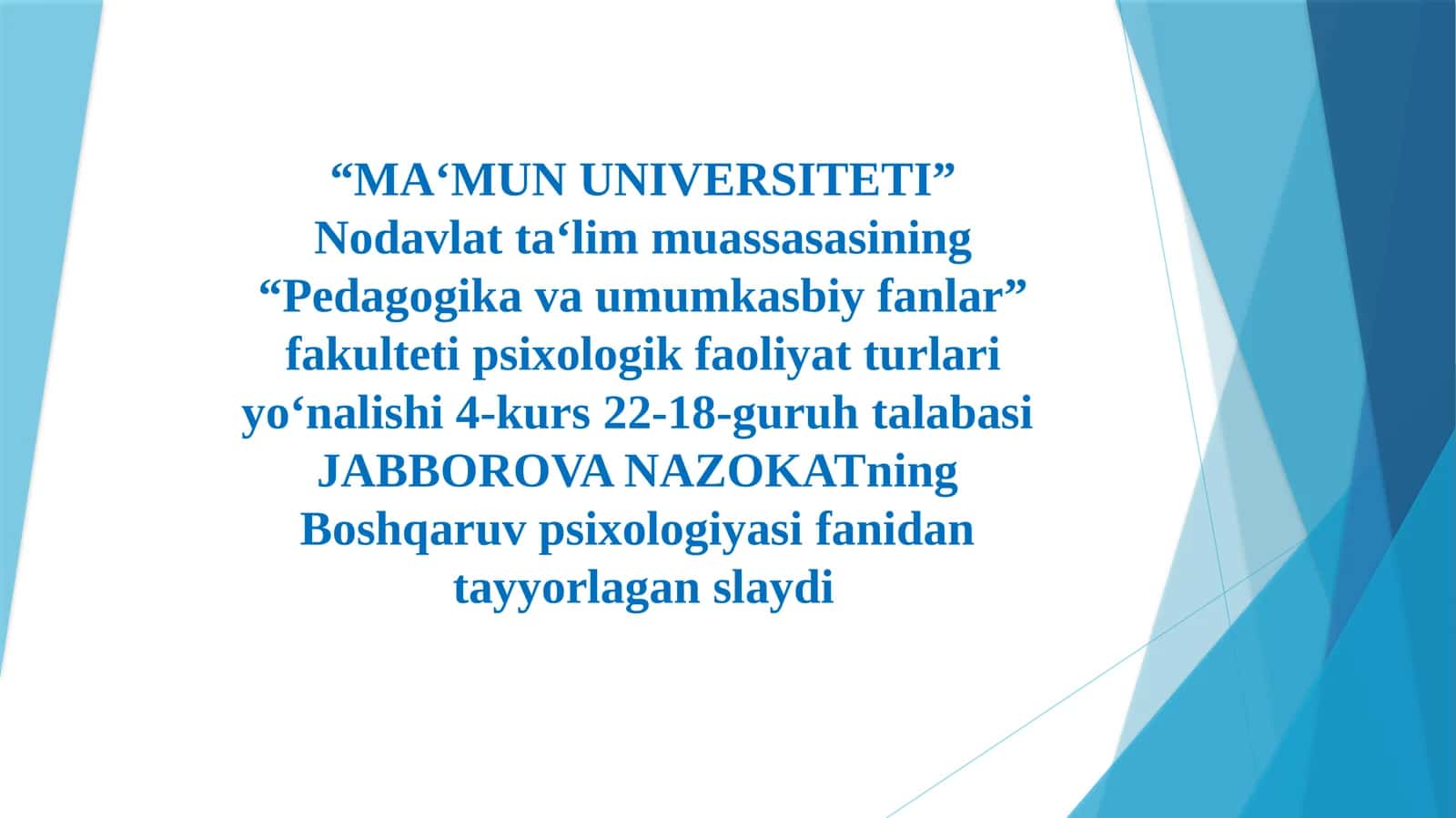 Muzokaralar olib borishning psixologik jihatlari 1