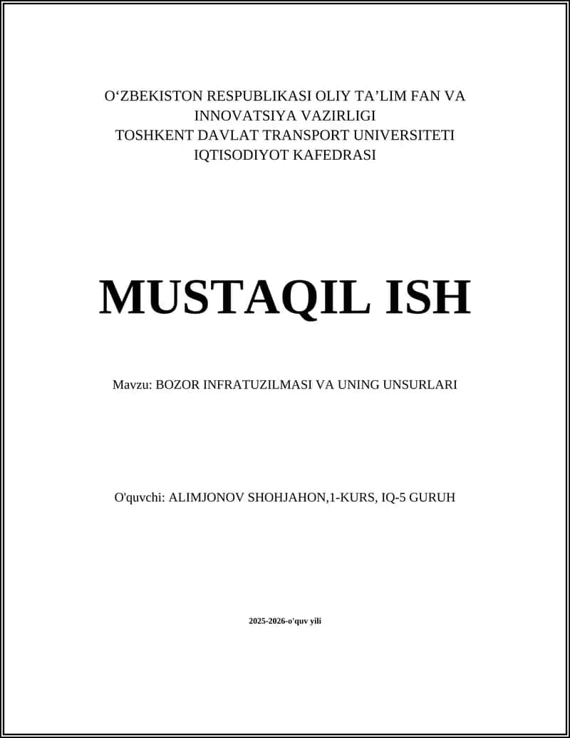 Transport Infratuzilmasi 1